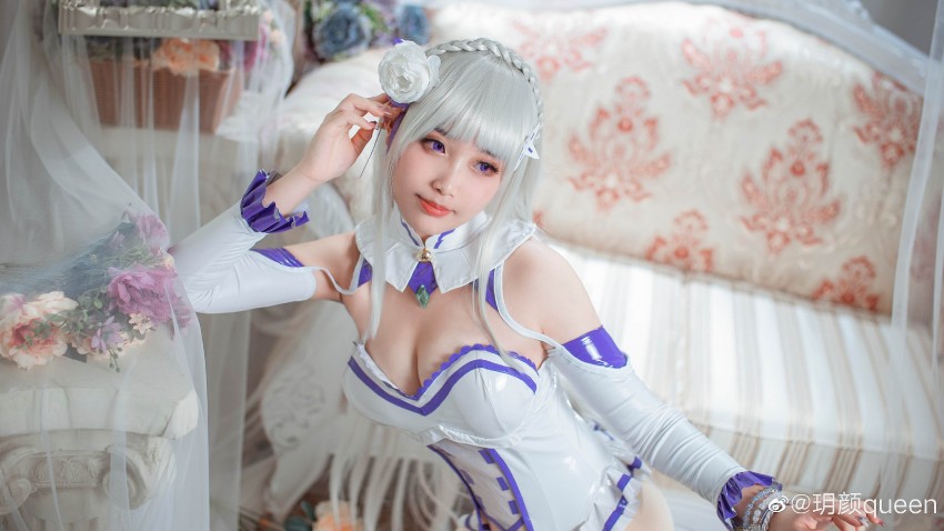 【预览】【玥颜queen】艾米莉亚兔女郎cosplay